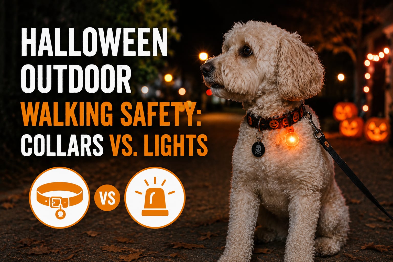 Halloween Outdoor Walking Safety: Collars vs. Lights
