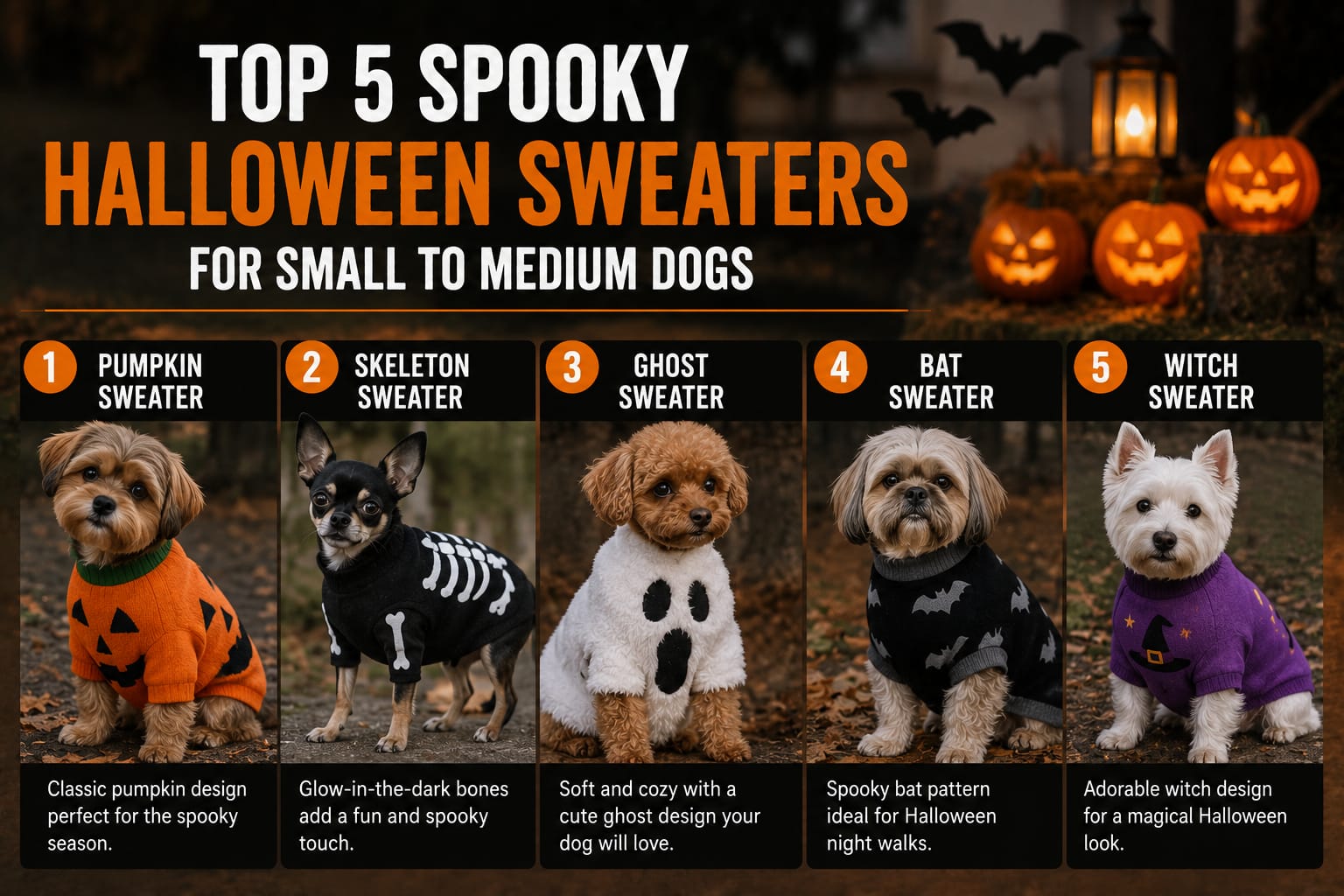 Top 5 Spooky Halloween Sweaters for Small to Medium Dogs