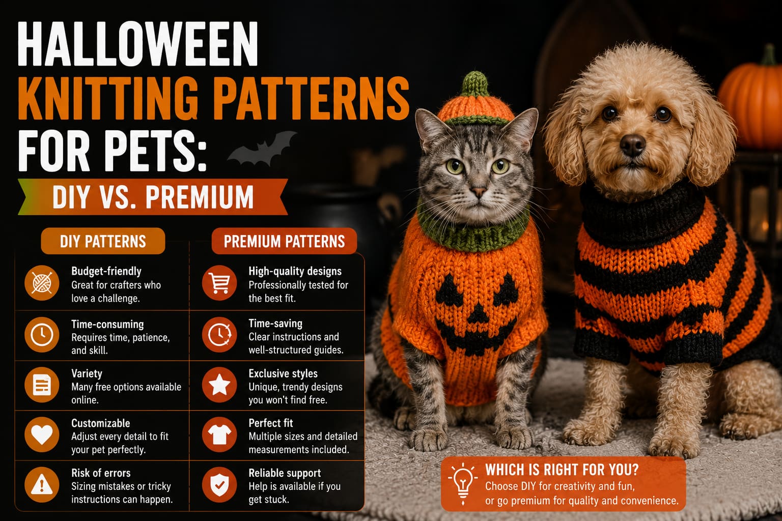Halloween Knitting Patterns for Pets: DIY vs. Premium