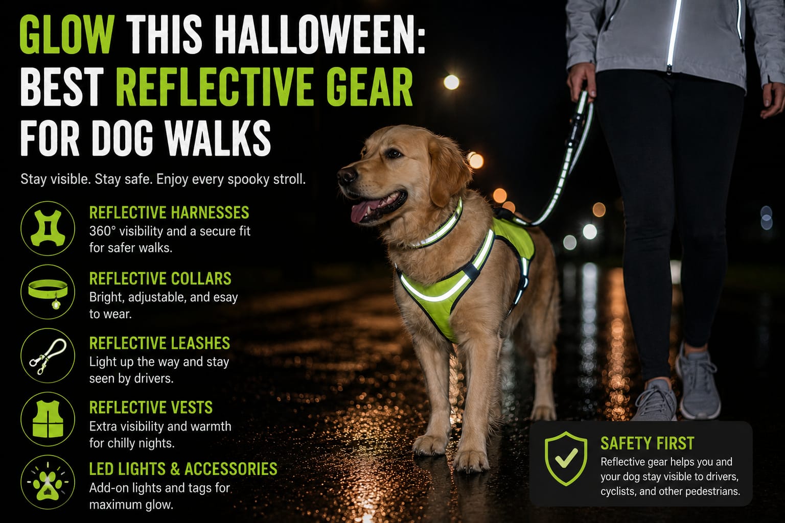 Glow This Halloween: Best Reflective Gear for Dog Walks