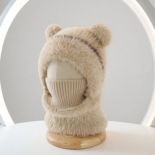 Cozy Winter Knitted Earflap Hat & Scarf Set - Warm Windproof Family Style